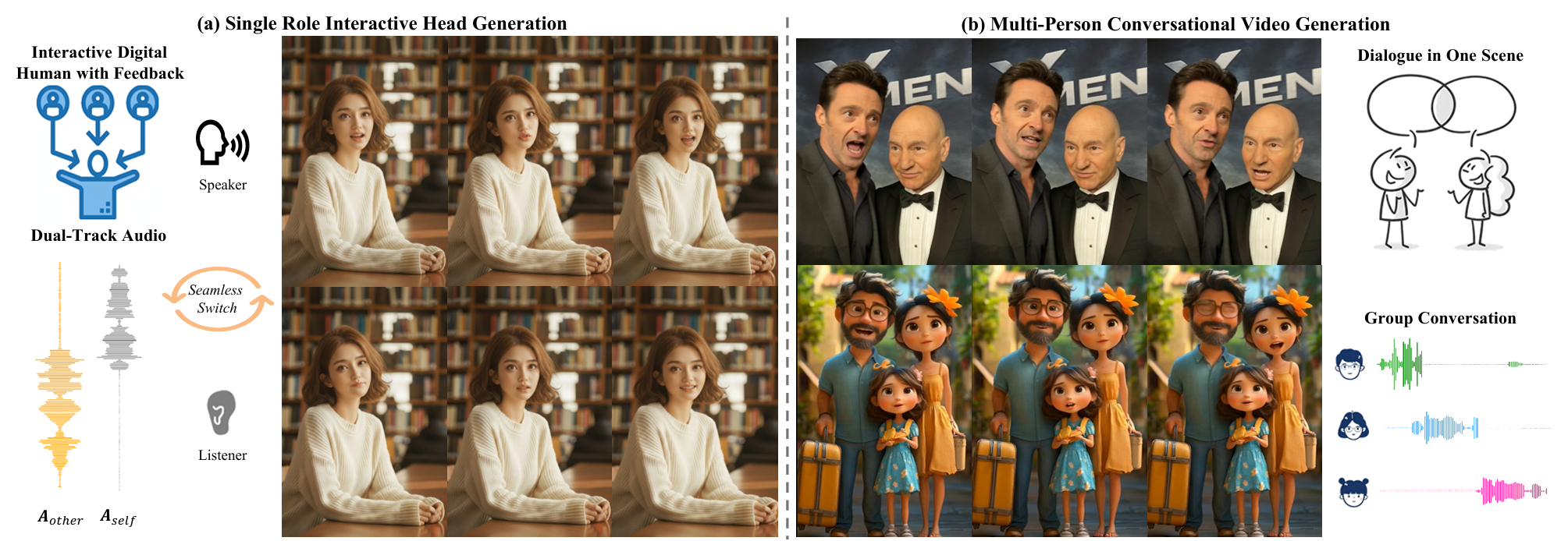Overview of InterTalk for conversational talking face generation
